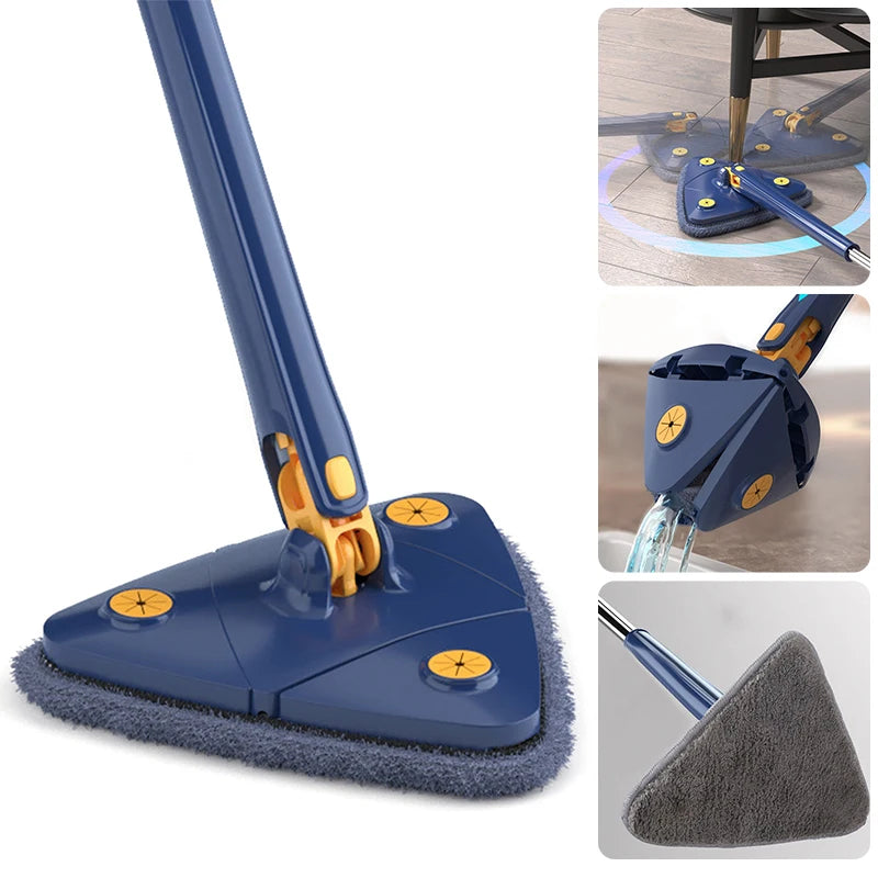 360 Telescoping Rotatable Adjustable Floor Mop Absorbent Wet And Dry For Tub Tile Floor Wall Cleaning